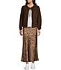 Things Between Tie Front Long Sleeve Cardigan, Color:Brown - Image 3