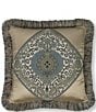 Color:Blue/Bronze - Image 1 - Bristol 20#double; Square Fringed Pillow