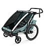 Color:Aluminum/Alaska - Image 2 - Chariot Cross 2 Multisport Double Cycle Trailer and Stroller