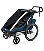 Thule Chariot Cross Multisport Cycle Trailer and Stroller, Color:Aluminum/Majolica Blue - Image 1