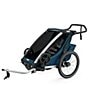 Thule Chariot Cross Multisport Cycle Trailer and Stroller, Color:Aluminum/Majolica Blue - Image 2
