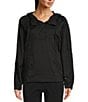 Color:Black - Image 1 - Lightweight Ripstop Nylon Hooded Anorak Jacket