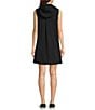 Color:Black - Image 2 - Lightweight Woven Sleeveless Zip Pocket Hooded Shift Dress