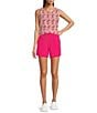 Color:Pink Tile - Image 5 - Performance Knit Pink Mosaic Tile Print Round Neck Coordinating Sleeveless Top