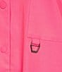 Color:Bright Pink - Image 5 - Performance Tech Point Collar Short Sleeve Drawstring Waist Snap Front Utility Dress