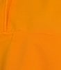 Color:Orange - Image 3 - Scuba Knit Point Collar Short Sleeve Polo Dress