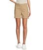 Color:Tan - Image 1 - Solid Woven Tech Stretch Moisture Wicking Faux Fly Front Pull-On Short