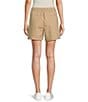 Color:Tan - Image 2 - Solid Woven Tech Stretch Moisture Wicking Faux Fly Front Pull-On Short