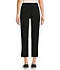 Color:Black - Image 2 - Tech Stretch Elastic Waist Pocketed Pull-On Cropped Pants