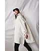 Color:Chalk White - Image 5 - Water and Wind Resistant Zip-Front Packable Hooded Poncho