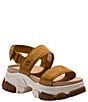 Color:Wheat Nubuck - Image 1 - Adley Way Nubuck Suede Platform Sandals