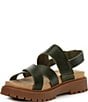 Color:Dark Green Leather - Image 4 - Clairemont Leather Sandals