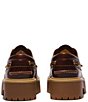 Color:Burgundy Full Grain - Image 3 - Stone Street 3 Eye Leather Premium Platform Lug Sole Boat Shoes