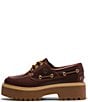 Color:Burgundy Full Grain - Image 4 - Stone Street 3 Eye Leather Premium Platform Lug Sole Boat Shoes