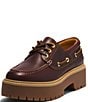 Color:Burgundy Full Grain - Image 5 - Stone Street 3 Eye Leather Premium Platform Lug Sole Boat Shoes