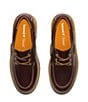 Color:Burgundy Full Grain - Image 6 - Stone Street 3 Eye Leather Premium Platform Lug Sole Boat Shoes