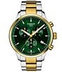 Tissot Chrono XL Classic Two Tone Stainless Steel Green Dial Bracelet Watch, Color:Two Tone/Green - Image 1