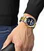 Tissot Chrono XL Classic Two Tone Stainless Steel Green Dial Bracelet Watch, Color:Two Tone/Blue - Image 4