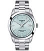Tissot Gentleman Powermatic 80 Silicium Stainless Steel Watch, Color:Silver/Light Blue - Image 1