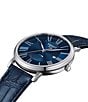 Color:Blue - Image 2 - Men's Carson Moonphase Quartz Analog Blue Croc Leather Strap Watch