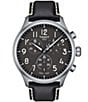 Color:Black - Image 1 - Men's Chrono XL Quartz Chronograph Black Leather Strap Watch