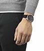 Color:Black - Image 5 - Men's Chrono XL Quartz Chronograph Black Leather Strap Watch