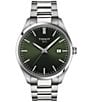 Color:Silver - Image 1 - Men's Classic Collection Pr 100 Green Dial Stainless Steel Bracelet Watch