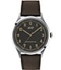 Color:Brown - Image 1 - Men's Heritage 1938 Automatic Leather Strap Watch