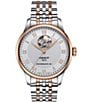 Color:Two Tone - Image 1 - Men's Le Locle Powermatic 80 Open Heart Automatic Two Tone Stainless Steel Bracelet Watch