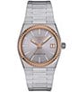 Color:Silver - Image 1 - Men's Prx Powermatic Automatic 80 Stainless Steel and 18K Gold Bracelet Watch