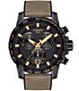 Color:Beige - Image 1 - Men's Supersport Chronograph Beige Fabric Strap Watch