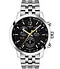 Color:Silver - Image 1 - PRC 200 Black Dial Chronograph Bracelet Watch