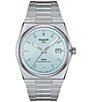 Tissot Men's Prx Automatic Stainless Steel Tonneau Bracelet Watch, Color:Silver/Light Blue - Image 1