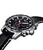 Color:Black - Image 5 - Supersport Black Leather Strap Chronograph Watch