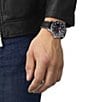 Color:Black - Image 6 - Supersport Black Leather Strap Chronograph Watch