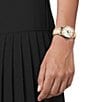 Color:Tan - Image 5 - Unisex Tissot Pr 100 Quartz Analog Tan Leather Strap Mother-of-Pearl Watch