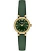 Color:Green - Image 1 - Women's Lovely Quartz Analog Green Leather Strap Watch