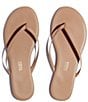 Color:Cocobutter - Image 1 - Lilly Nudes Matte Leather Thong Sandals