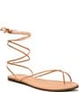 Color:Purdy - Image 1 - Roe Leather Ankle Wrap Sandals