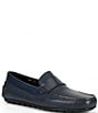 Color:Navy - Image 1 - Men's Magnus Embossed Leather Drivers