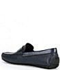 Color:Navy - Image 3 - Men's Magnus Embossed Leather Drivers