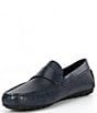 Color:Navy - Image 4 - Men's Magnus Embossed Leather Drivers