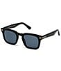 Color:Black/Blue - Image 1 - Men's Dax 48mm Square Polarized Sunglasses