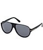Color:Black - Image 1 - Men's Dimitry 59mm Aviator Polarized Sunglasses