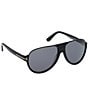 Color:Black - Image 3 - Men's Dimitry 59mm Aviator Polarized Sunglasses