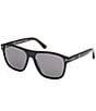 Color:Black - Image 1 - Men's Frances 58mm Square Polarized Sunglasses