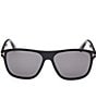 Color:Black - Image 2 - Men's Frances 58mm Square Polarized Sunglasses