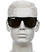 TOM FORD Men's Morgan 57mm Geometric Polarized Sunglasses, Color:Shiny Black/Smoke - Image 2
