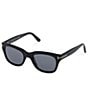Color:Black - Image 1 - Men's Snowdon 52mm Geometric Polarized Sunglasses