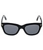 Color:Black - Image 2 - Men's Snowdon 52mm Geometric Polarized Sunglasses